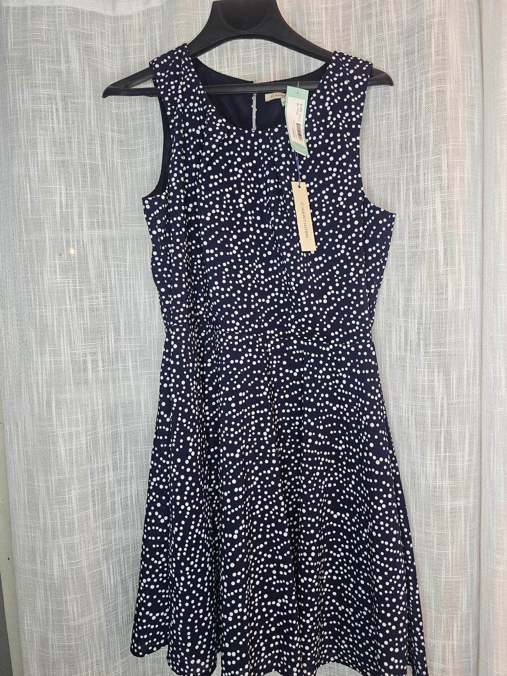Sleeveless Navy Polka Dot Midi Dress by 41 Hawthorn